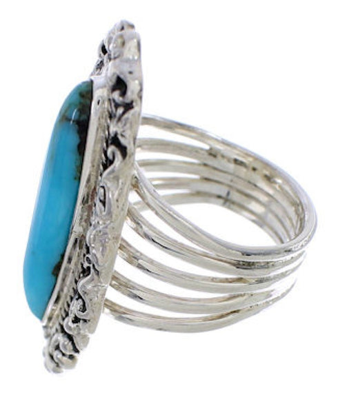 Authentic Sterling Silver Jewelry Turquoise Ring Size 5-1/4 UX34482